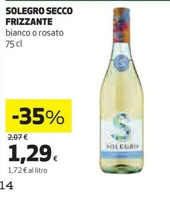Coop Solegro Secco Frizzante offerta