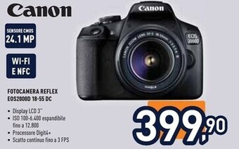 Unieuro Canon fotocamera reflex eos2000d 18-55 dc offerta