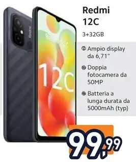 Unieuro Xiaomi redmi 12c 17 cm (6.71) doppia sim android 12 4g micro-usb 3 gb 32 gb 5000 mah blu offerta