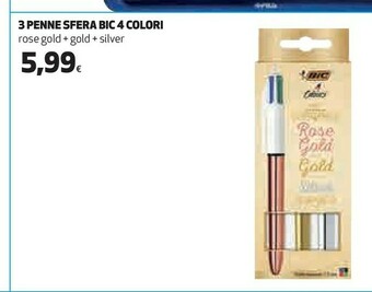 Coop Bic 3 Penne Sfera 4 Colori offerta