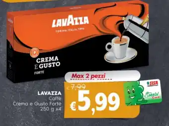 Sisa LAVAZZA Caffè Crema e Gusto Forte 250 g x4 offerta