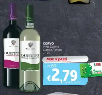 Sisa CORVO Vino Duetto Bianco/Rosso 75 cl offerta