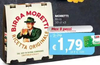 Sisa MORETTI Birra 33 cl x3 offerta