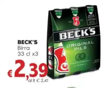 Sisa BECK'S Birra 33 cl x3 offerta