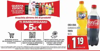 Coop Superstore COCA-COLA CLASSICA O ZERO FANTA 66 CL offerta