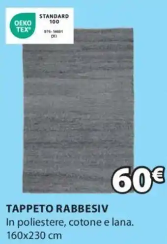 JYSK TAPPETO RABBESIV In poliestere, cotone e lana. 160x230 cm offerta