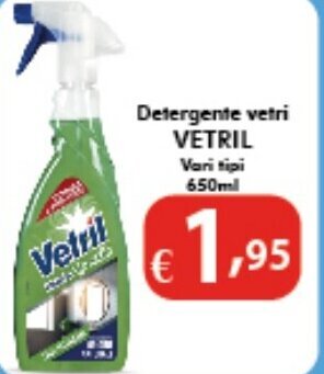 Bernava Detergente vetri VETRIL Vari tipi 650ml offerta