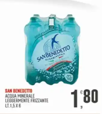 Maxipiù SAN BENEDETTO ACQUA MINERALE LEGGERMENTE FRIZZANTE LT.1,5X6 offerta