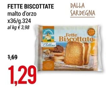 Hardis FETTE BISCOTTATE malto d'orzo x36/g.324 offerta