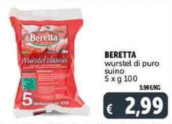 Deco Supermercati BERETTA wurstel di puro suino 5 x g 100 offerta