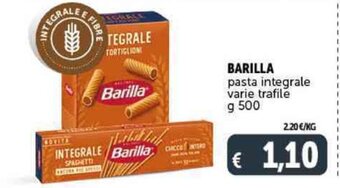 Deco Supermercati BARILLA pasta integrale varie trafile g 500 offerta