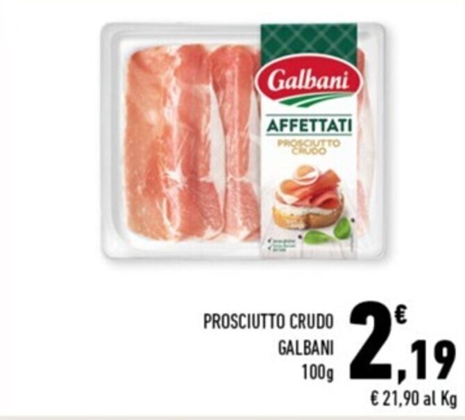 Offerta PROSCIUTTO CRUDO GALBANI 100g di Conad Margherita