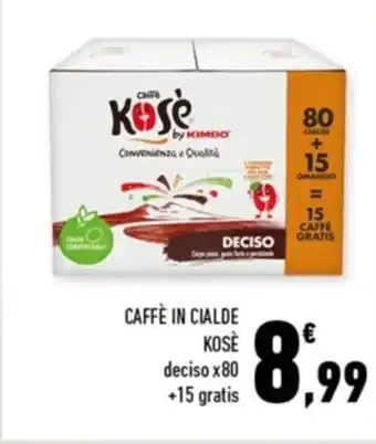 Conad Margherita CAFFÈ IN CIALDE KOSÈ deciso x80 +15 gratis offerta