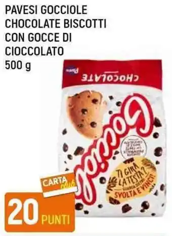 Famila Superstore PAVESI GOCCIOLE CHOCOLATE BISCOTTI CON GOCCE DI CIOCCOLATO 500 G offerta