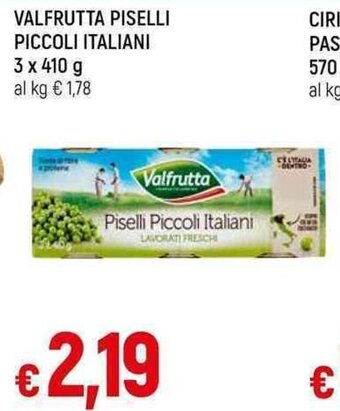 Famila Superstore VALFRUTTA PISELLI PICCOLI ITALIANI 3 X 410 G offerta