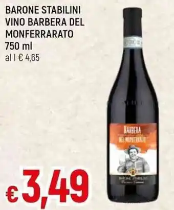 Famila Superstore BARONE STABILINI VINO BARBERA DEL MONFERRARATO 750 ml offerta