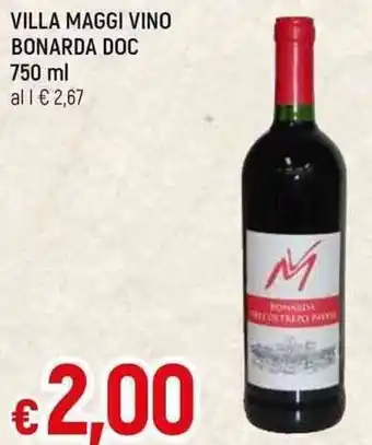 VILLA MAGGI VINO BONARDA DOC 750 ml