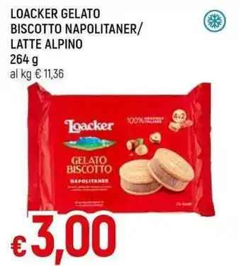 Famila Superstore LOACKER GELATO BISCOTTO NAPOLITANER/ LATTE ALPINO 264 G offerta