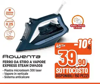 Expert Di Lella Rowenta FERRO DA STIRO A VAPORE EXPRESS STEAM DW4308 offerta