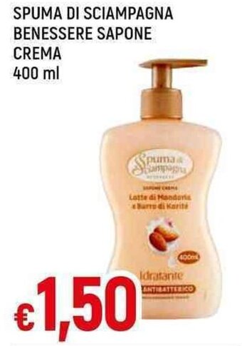 Famila Superstore SPUMA DI SCIAMPAGNA BENESSERE SAPONE CREMA 400 ml offerta