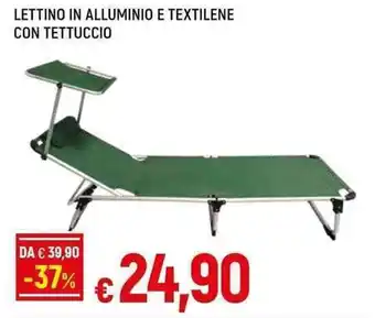 LETTINO IN ALLUMINIO E TEXTILENE CON TETTUCCIO