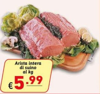 Ipercarni Arista intera di suino al kg offerta