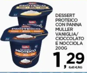 Interspar DESSERT PROTEICO CON PANNA MULLER VANIGLIA/ CIOCCOLATO E NOCCIOLA 200G offerta