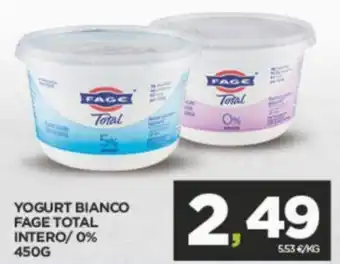 Interspar YOGURT BIANCO FAGE TOTAL INTERO/0% 450 G offerta