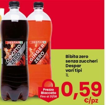 Interspar Bibita zero senza zuccheri Despar vari tipi 1 L offerta