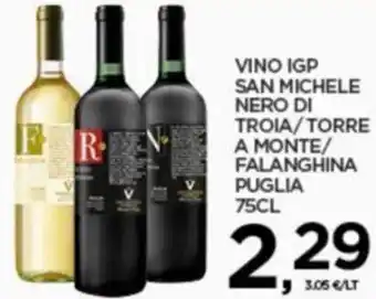 Interspar VINO IGP SAN MICHELE NERO DI TROIA/TORRE A MONTE/ FALANGHINA PUGLIA 75CL offerta