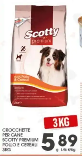 Eurospar CROCCHETTE PER CANE SCOTTY PREMIUM POLLO E CEREALI 3KG offerta