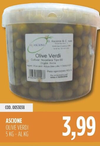 Carico Cash & Carry ASCIONE OLIVE VERDI 5 KG-AL KG offerta