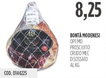 Carico Cash & Carry BONTÀ MODENESI OPTIMO PROSCIUTTO CRUDO MEC DISOSSATO AL KG offerta