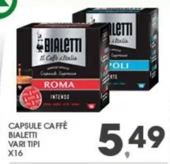 Eurospar CAPSULE CAFFÈ BIALETTI VARI TIPI X16 offerta