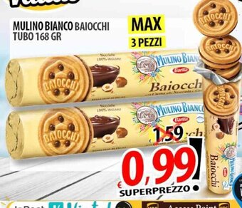 Il Genio Supermercato MULINO BIANCO BAIOCCHI TUBO 168 GR offerta
