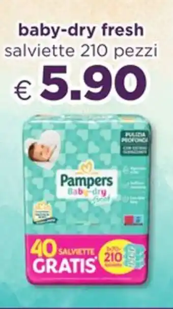 Acqua & Sapone Pampers baby-dry fresh salviette 210 pezzi offerta