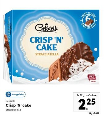 Lidl Gelatelli Crisp 'N' cake Stracciatella 6x 62 g offerta