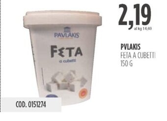 Carico Cash & Carry PVLAKIS FETA A CUBETTI 150 G offerta