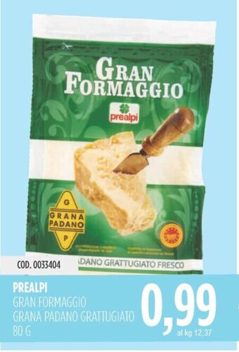 Carico Cash & Carry PREALPI GRAN FORMAGGIO GRANA PADANO GRATTUGIATO 80 G offerta