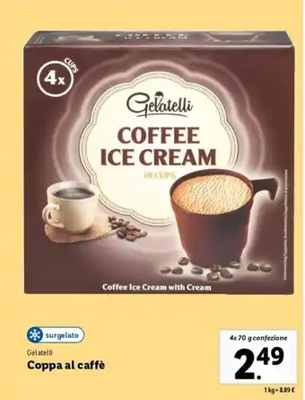 Lidl Gelatelli Coppa al caffè 4x 70 g offerta
