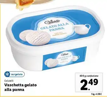 Lidl Gelatelli Vaschetta gelato alla panna 500 g offerta