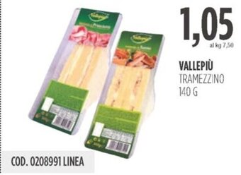Carico Cash & Carry VALLEPIÙ TRAMEZZINO 140 G offerta