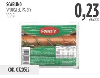Carico Cash & Carry SCARLINO WURSTEL PARTY 100 G offerta