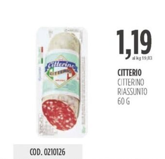 Carico Cash & Carry CITTERIO CITTERINO RIASSUNTO 60 G offerta