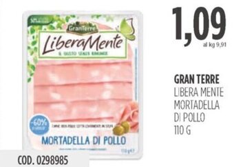 Carico Cash & Carry GRAN TERRE LIBERA MENTE MORTADELLA DI POLLO 110 G offerta