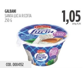 Carico Cash & Carry GALBANI SANTA LUCIA RICOTTA 250 G offerta