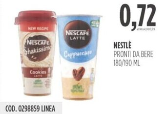 Carico Cash & Carry NESTLÈ PRONTI DA BERE 180/190 ML offerta