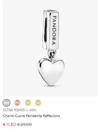 ULTIMI RIBASSI Charm Cuore Pendente Reflexions