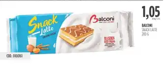 Carico Cash & Carry BALCONI SNACK LATTE 280 g offerta
