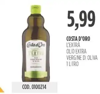 Carico Cash & Carry COSTA D'ORO L'EXTRA OLIO EXTRA VERGINE DI OLIVA 1 LITRO offerta